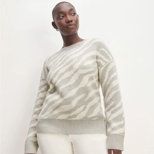 Everlane Alpaca tiger jacquard crewneck sweater